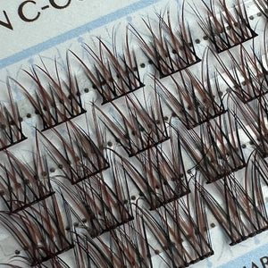 BROWN Natural C-curl Clusters/Lashes