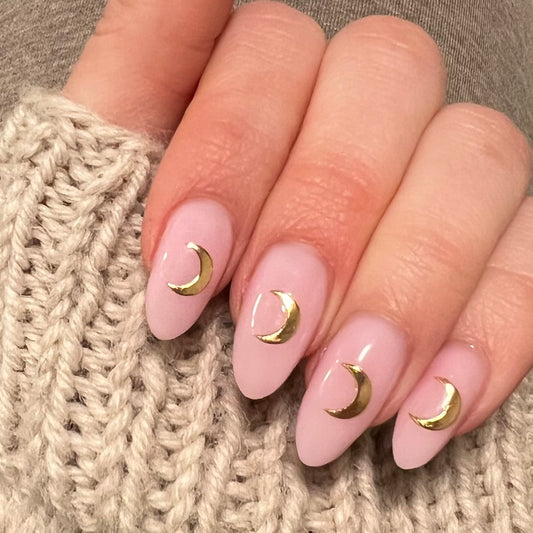 Gold Moon & Stars Nail Stickers