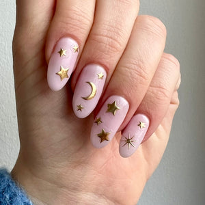 Gold Moon & Stars Nail Stickers