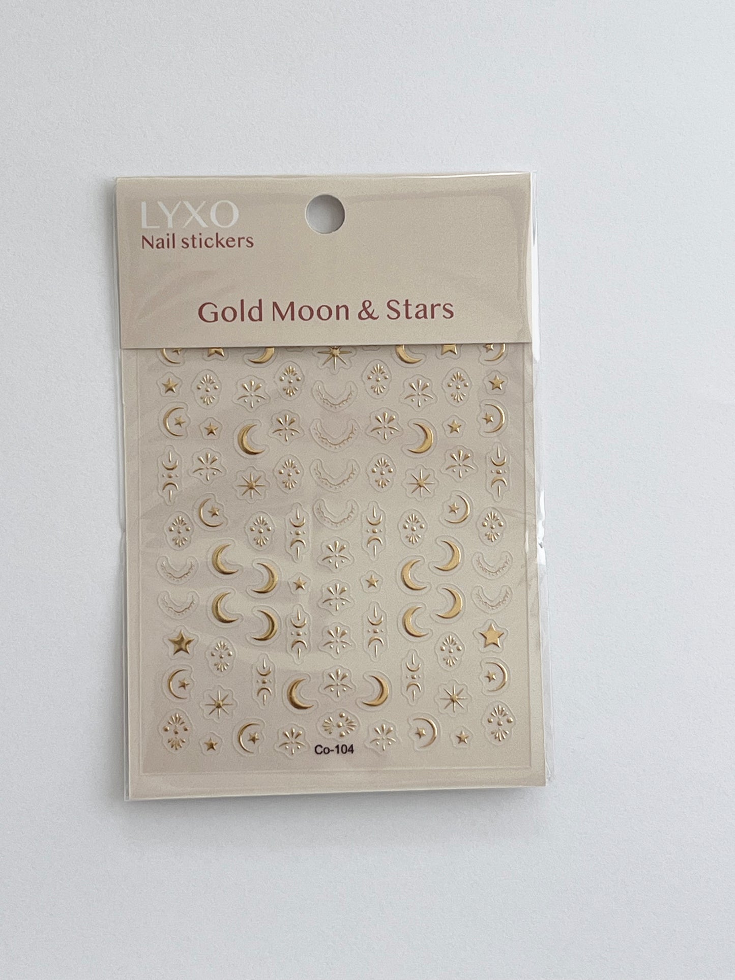 Gold Moon & Stars Nail Stickers