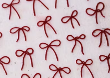 Red bows Nail stickers