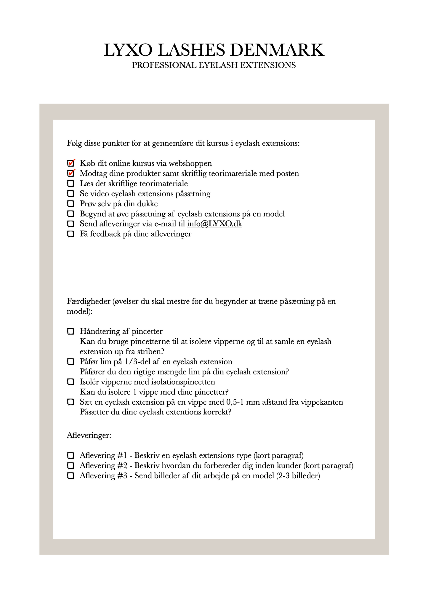 Eyelash Extensions Kursus (ONLINE)